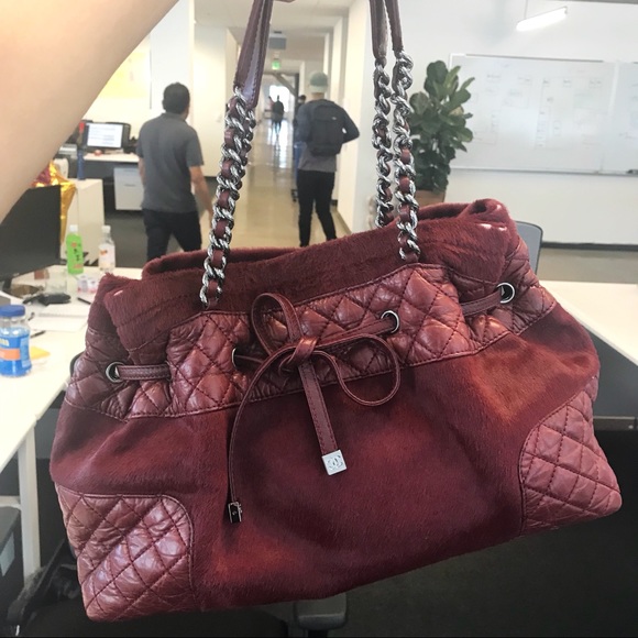 CHANEL Burgundy Ponyhair Grand Shopping Tote - Picture 3 of 8